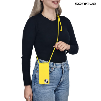 Θήκη Σιλικόνης με Κορδόνι CarryHang Sonique Xiaomi Poco F5 5G Κίτρινο