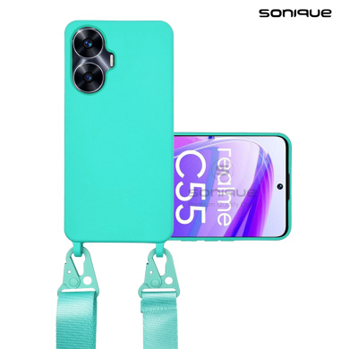Θήκη Σιλικόνης με Strap CarryHang Sonique Realme C55 Γαλάζιο