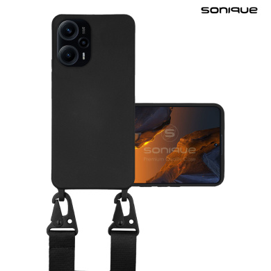 Θήκη Σιλικόνης με Strap CarryHang Sonique Xiaomi Poco F5 5G Μαύρο