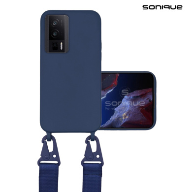 Θήκη Σιλικόνης με Strap CarryHang Sonique Xiaomi Poco F5 Pro 5G Μπλε Σκούρο
