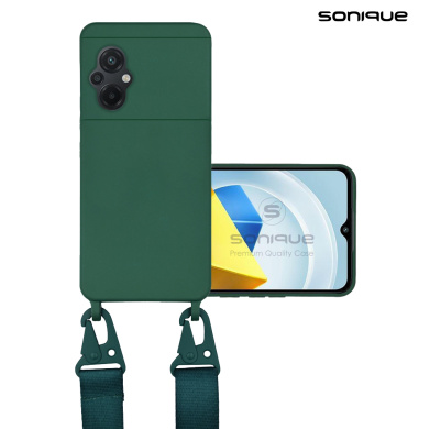 Θήκη Σιλικόνης με Strap CarryHang Sonique Xiaomi Poco M5 Πράσινο Σκούρο