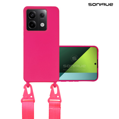 Θήκη Σιλικόνης με Strap CarryHang Sonique Xiaomi Redmi Note 13 Pro 5G / Poco X6 5G Φουξ