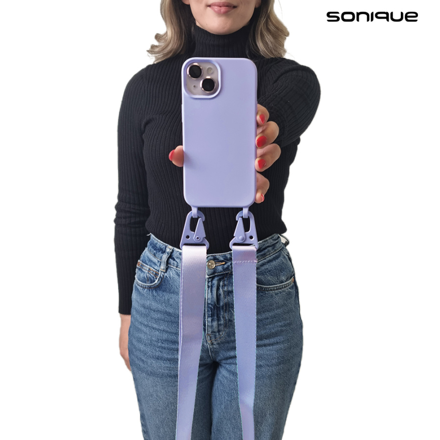 Θήκη Σιλικόνης με Strap CarryHang Sonique Samsung Galaxy A05 4G Λιλά