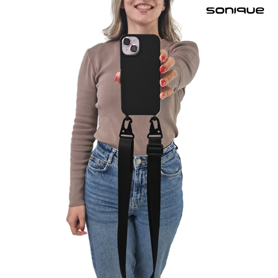 Θήκη Σιλικόνης με Strap CarryHang Sonique Samsung Galaxy A05 4G Μαύρο