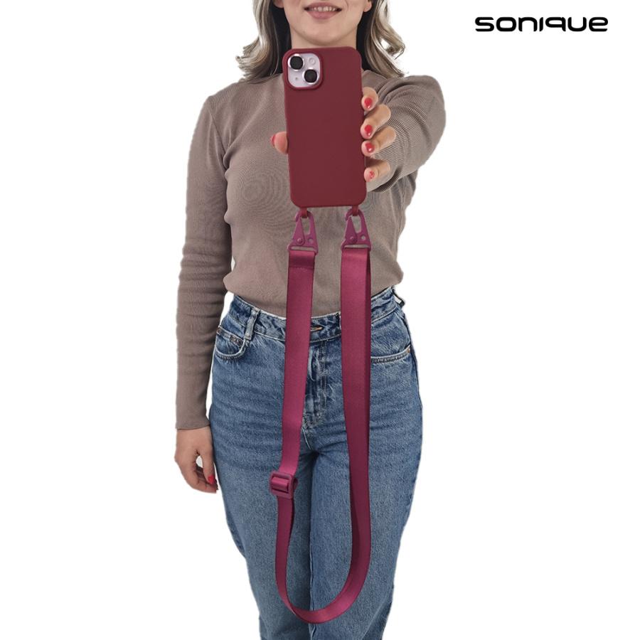 Θήκη Σιλικόνης με Strap CarryHang Sonique Samsung Galaxy A55 5G Μπορντώ