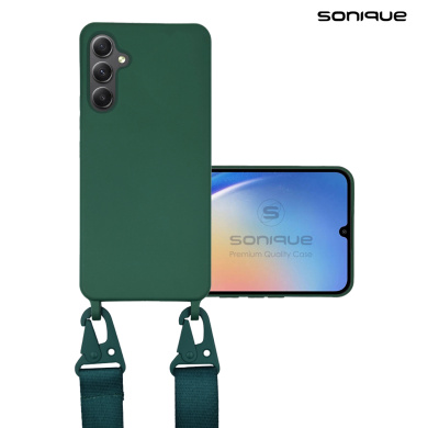 Θήκη Σιλικόνης με Strap CarryHang Sonique Samsung Galaxy A55 5G Πράσινο Σκούρο
