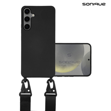 Θήκη Σιλικόνης με Strap CarryHang Sonique Samsung Galaxy S24 Plus Μαύρο