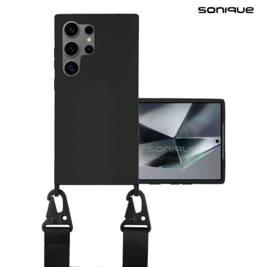 Θήκη Σιλικόνης με Strap CarryHang Sonique Samsung Galaxy S24 Ultra Μαύρο