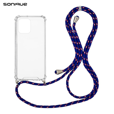 Θήκη Σιλικόνης με Κορδόνι Sonique Armor Clear Xiaomi Redmi 12 4G / Redmi 12 5G Rainbow Μπλε