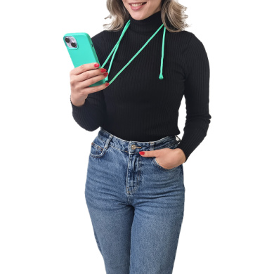 Θήκη Σιλικόνης με Κορδόνι CarryHang Sonique Apple iPhone 15 Pro Γαλάζιο