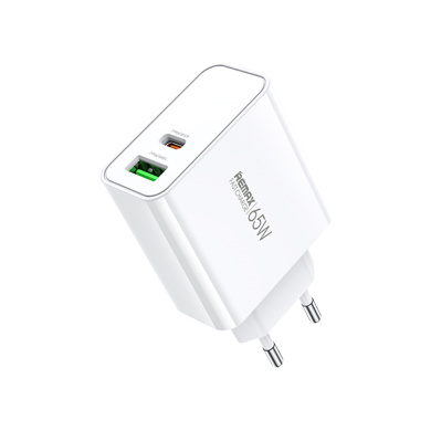Φορτιστής REMAX Kiddy Series Fast Charge RP-U125 65W, USB-A+USB-C Λευκό